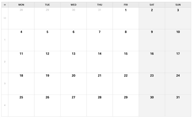 Preview of the August 2026 grid, monday-week-numbers printable PDF