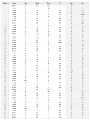 Preview of the 2026 week calendar with week numbers printable PDF